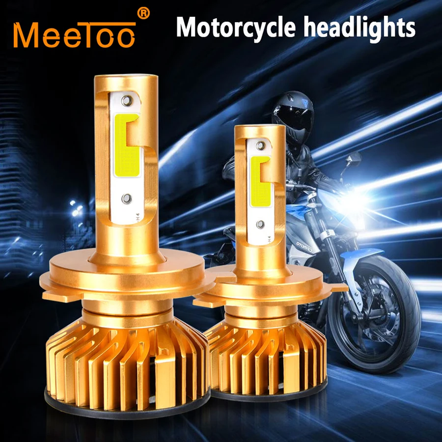 Светодиодный головной фонарь для мотоцикла 12 В H4 светодиодный H7 HS1 H1 H11 6500K 10000LM