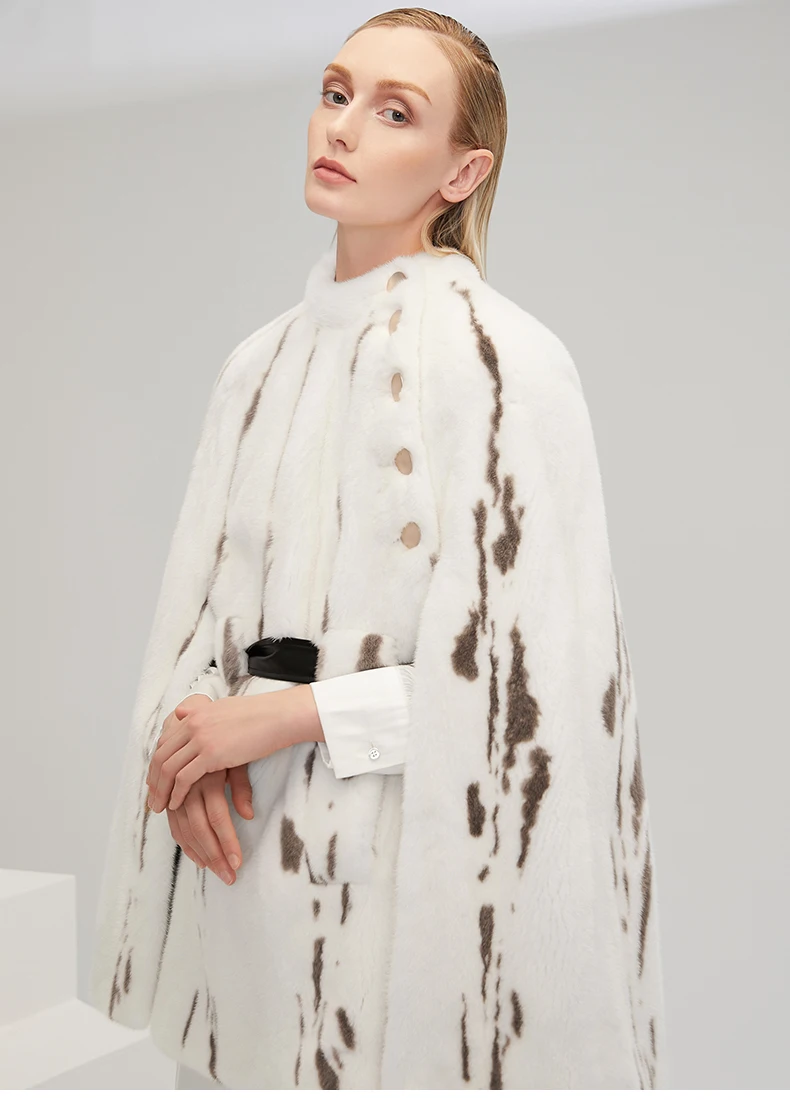 Arlenesain custom 2019 Новая модная норка меховой плащ пальто полосатый узор для