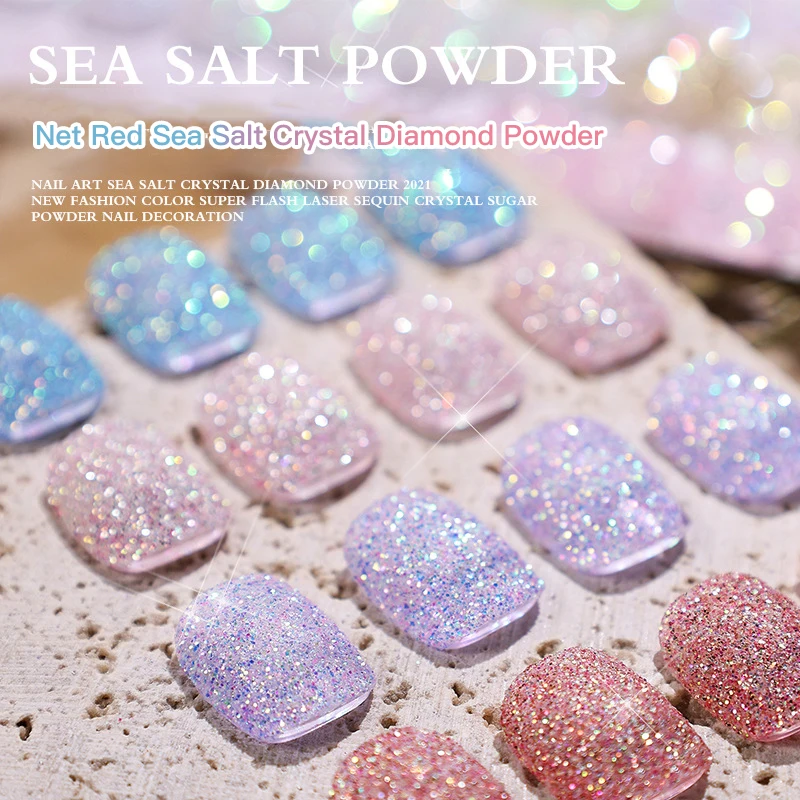 

Aurora Sea Salt Crystal Diamond Powder Nail Art Super Flash Crystal Sugar Powder Nail Art Nail Glitter Nails Accessories