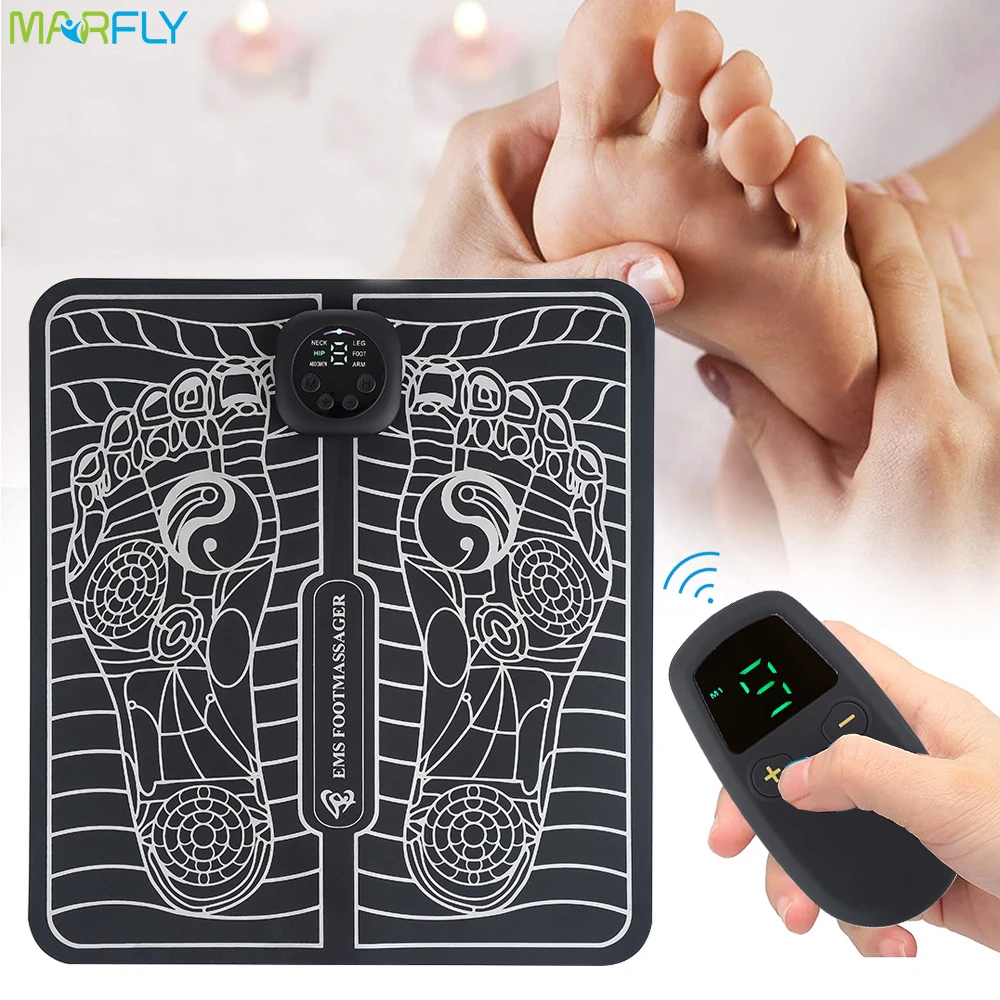 

Foot Massager Pads With Remote Control Electric EMS Muscle Stimulator TENS Vibrat Promote Feet Blood Circulation Pulse Mat Relax