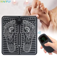 foot massager pads with remote control electric ems muscle stimulator tens vibrat promote feet blood circulation pulse mat relax