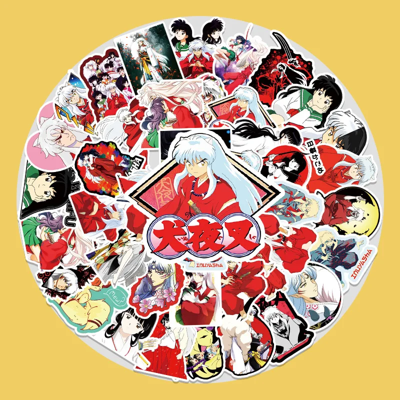 

Cartoon Anime Inuyasha Doodle Sticker Laptop Suitcase Motorcycle Car Decoration Sticker Japanese comics kids toys Stickers