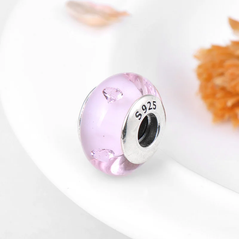 Высокое качество Стерлинговое Серебро 925 пробы розовый инкрустированный