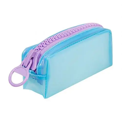Синий Портативный дорожный Большой Вместительный чехол на молнии для карандашей, держатель для ручек, школьные канцелярские принадлежности, мешочек для хранения, подарок на день рождения - Цвет: Синий