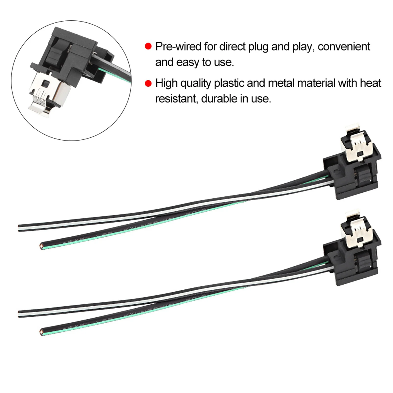 

2Pcs Headlight Lamp Bulb Socket Wiring Harness Connector Plug Adapter Line for H1 Bulb Headlight Socket Adapter