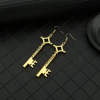 attack on titan key shape drop earrings for women man anime jewelry gift bijoux dangle hanging earrings accessories