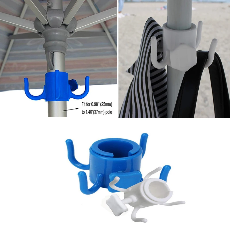

Outdoor Beach Chair Umbrella Hook Nail Four Legs Hooks Garden Camping Umbrella Holder Plastic Four Prongs Hanger Accessories