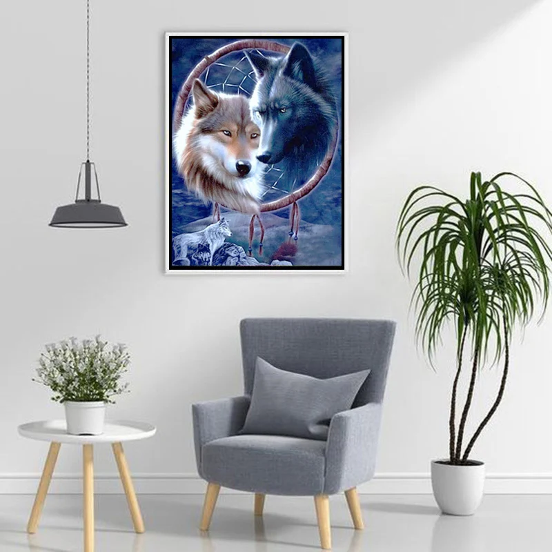 Diamond painting animal wolf art mural 5D DIY gift full square/round Rhinestone mosaic cross stitch kit for home decoration wall | Дом и сад
