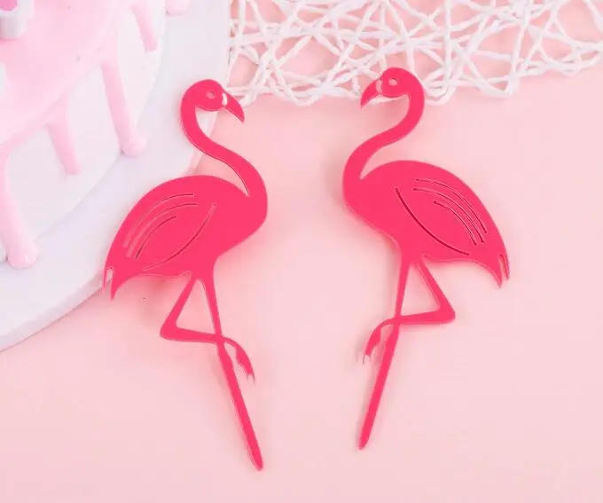 С Днем Рождения Единорог Фламинго акриловый торт Топпер торты украшения