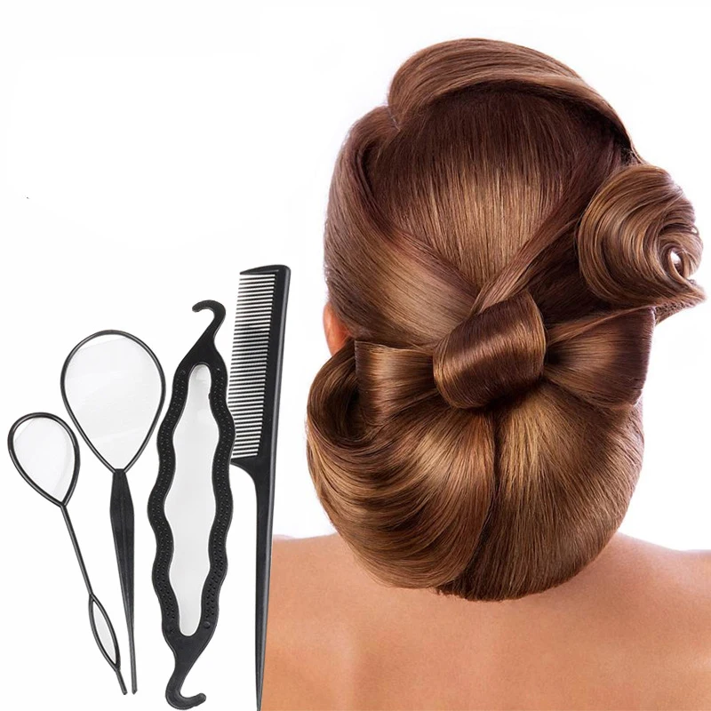 

Multi-style Women Hair Accessories DIY Hair Styling Braiding Tools Donut Hair Bun Maker Hairstyle Braider Twist Hair Clips