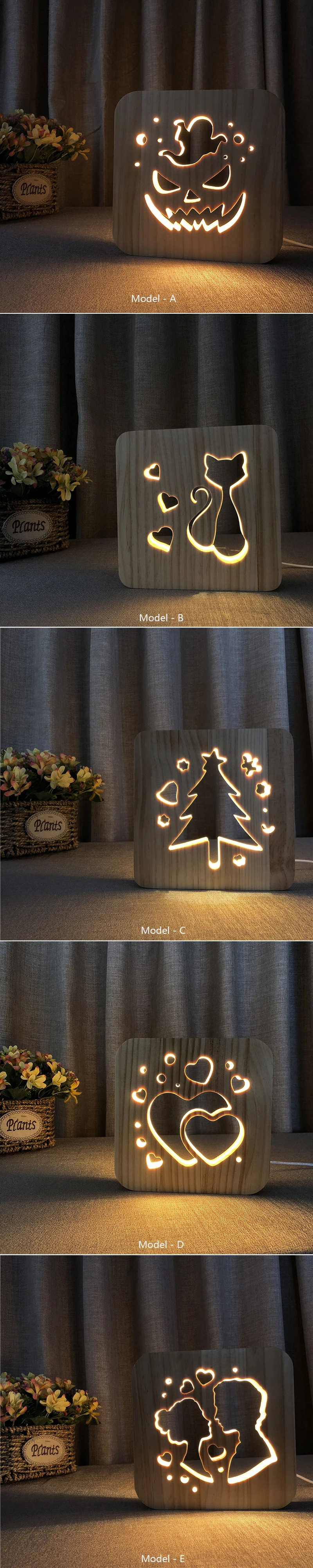 Modern Night Table Lamp Bedroom Bedside Creative Wood Led Desk Light Fixtures Art Deco tafellamp for Kid Children Christmas Gift