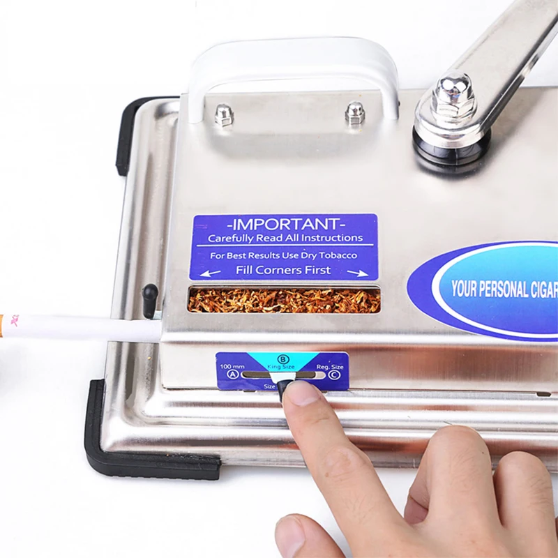 Машинка для скручивания сигарет серебристо-черная ручная из нержавеющей стали |