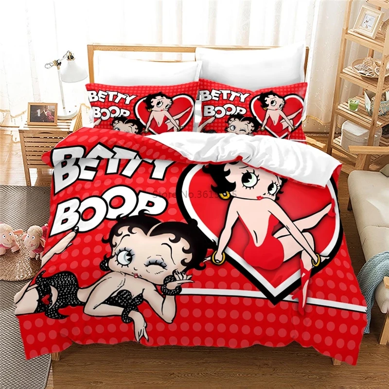 Комплект постельного белья Sexy Lady Betty Boop с мультяшным 3d принтом 2/3 шт. пододеяльник