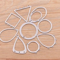 10pcs 9 styles 304 stainless steel geometry metal stamping blanks diy porous connector pendant necklace earring accessories