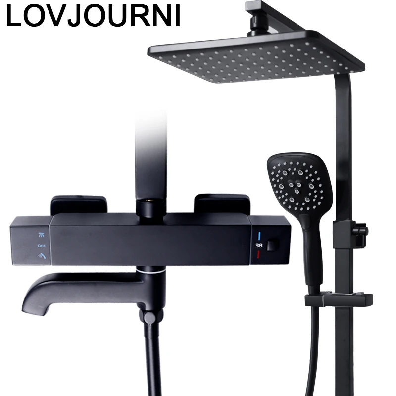 Electrica Black Conjunto Douchette Duschset Salle De Bain Regendouche Regadera Doucheset panel Douche Ducha Chuveiro душевой
