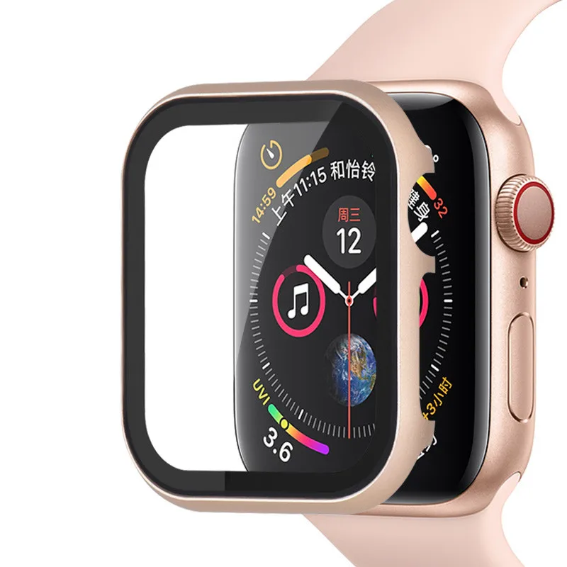 Стекло и чехол для Apple Watch Series 6 se 5 4 44 мм 40 iWatch 3 band 42 38 металлический бампер