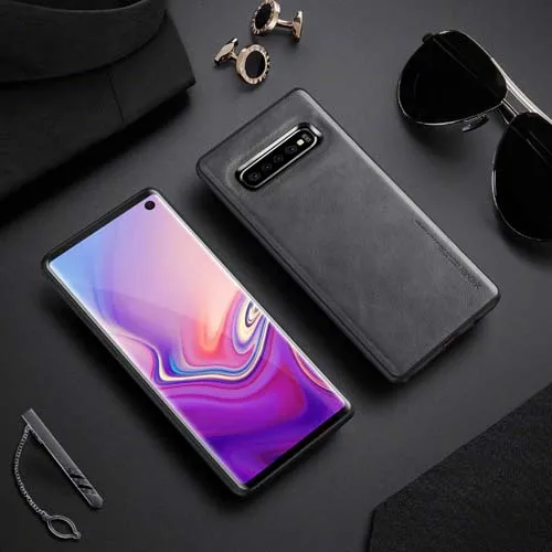 grey phone case Для samsung Galaxy S10 Plus/S10e чехол X-Level Ретро кожа мягкий силиконовый край задняя крышка для Galaxy S9 plus note 10+ чехол Capa - Цвет: grey phone case