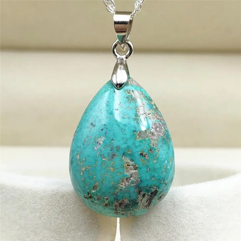 Натуральный естественный бирюзово зеленый драгоценный камень кулон кристалл
