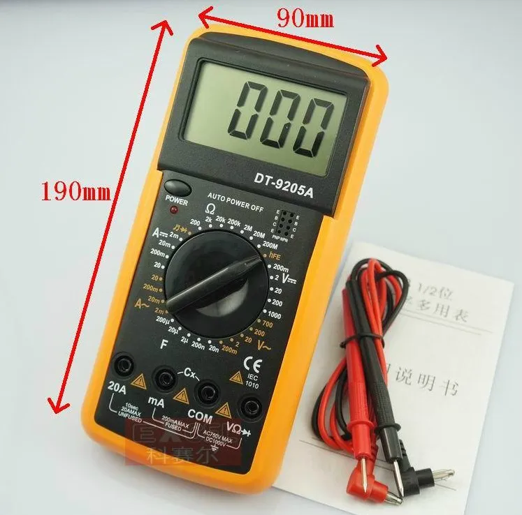 

DT9205 DT9205A Digital Multimeter with Automatic Shutdown