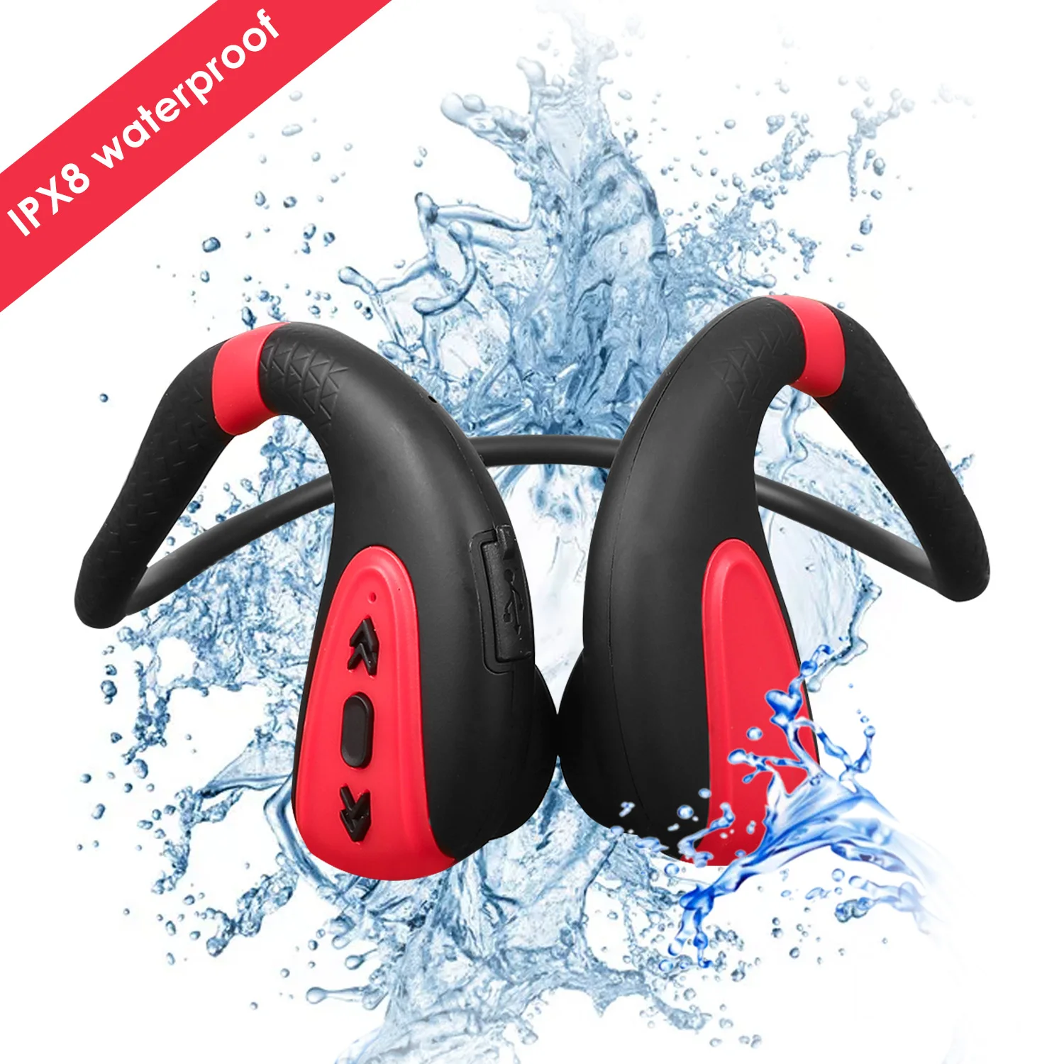 IPX8 водонепроницаемые наушники 2 в 1 8G MP3-плеер и Bluetooth беспроводная гарнитура с