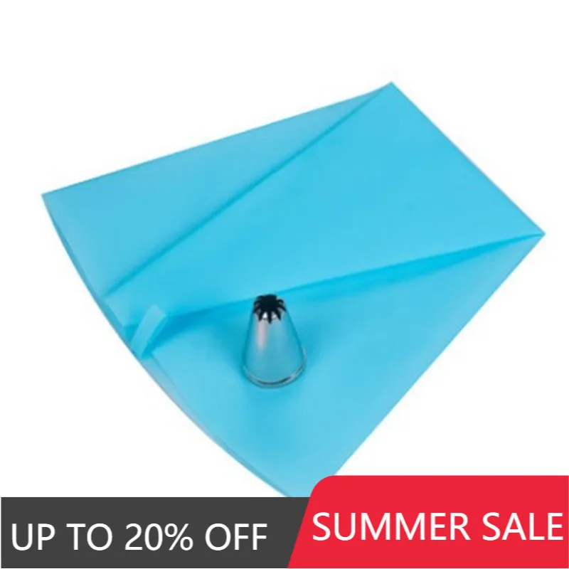 Многоразовые силиконовые кондитерский мешок + насадка из нержавеющей стали