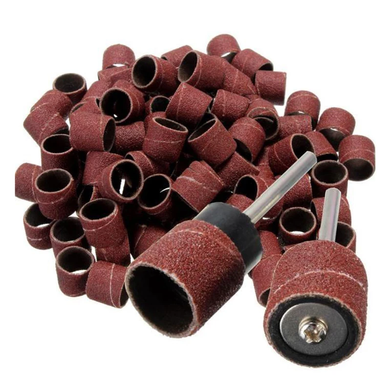 100 Pieces 1/2 inch Polished sandpaper ring Polishing Abrasive Tape in silicon carbide + 2 x Rotary Chuck or mandrels | Инструменты