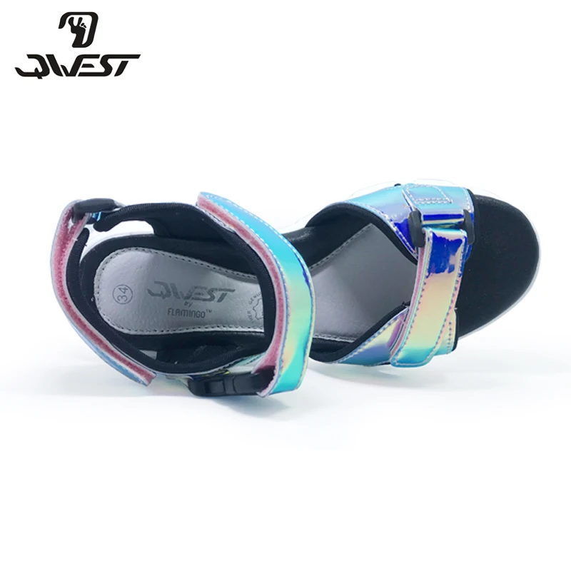 Брендовые Летние повседневные сандалии с вырезами на липучке кожаные стельки