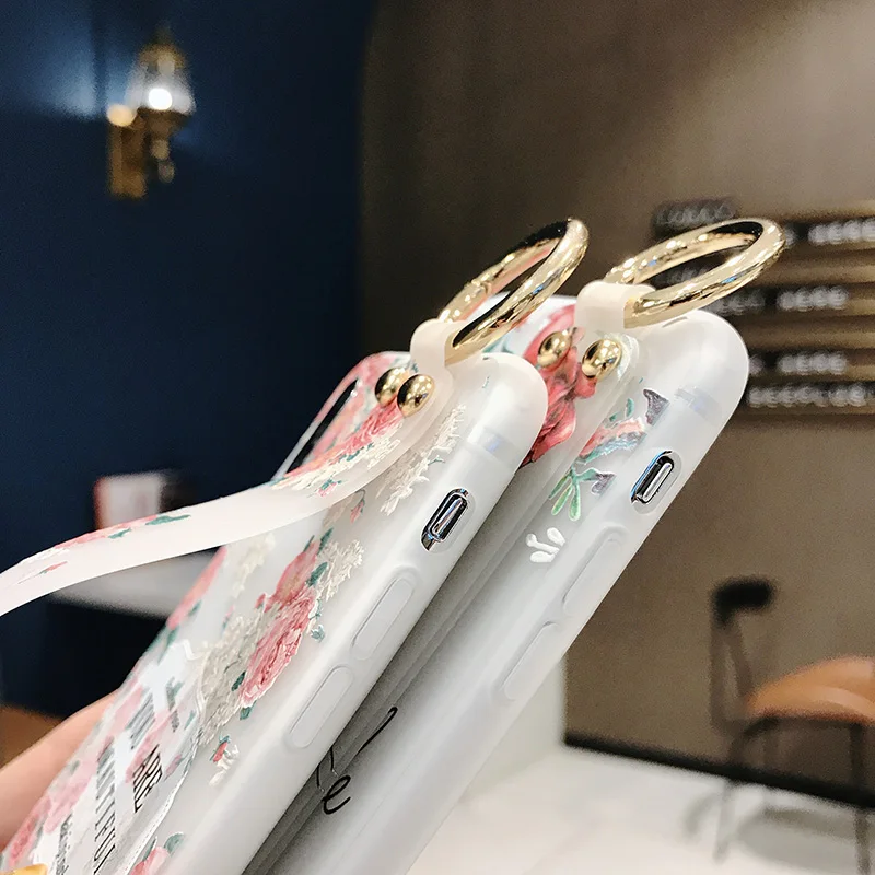 Цветочный чехол для телефона силиконовый браслет Samsung Galaxy A30 A40 A50 A60 A70 Etui M20 A10