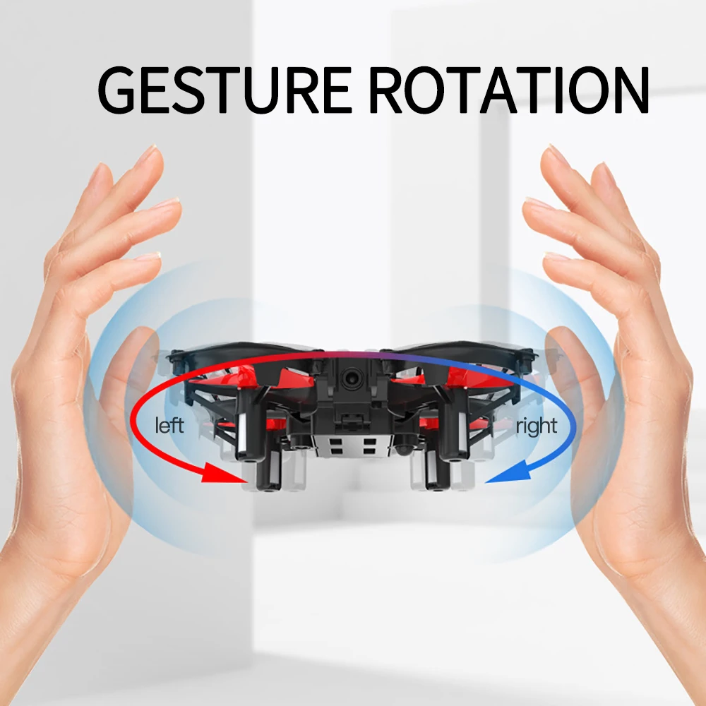 Мини Дрон Детский вертолет с жестами рулон самолета складной Квадрокоптер режим