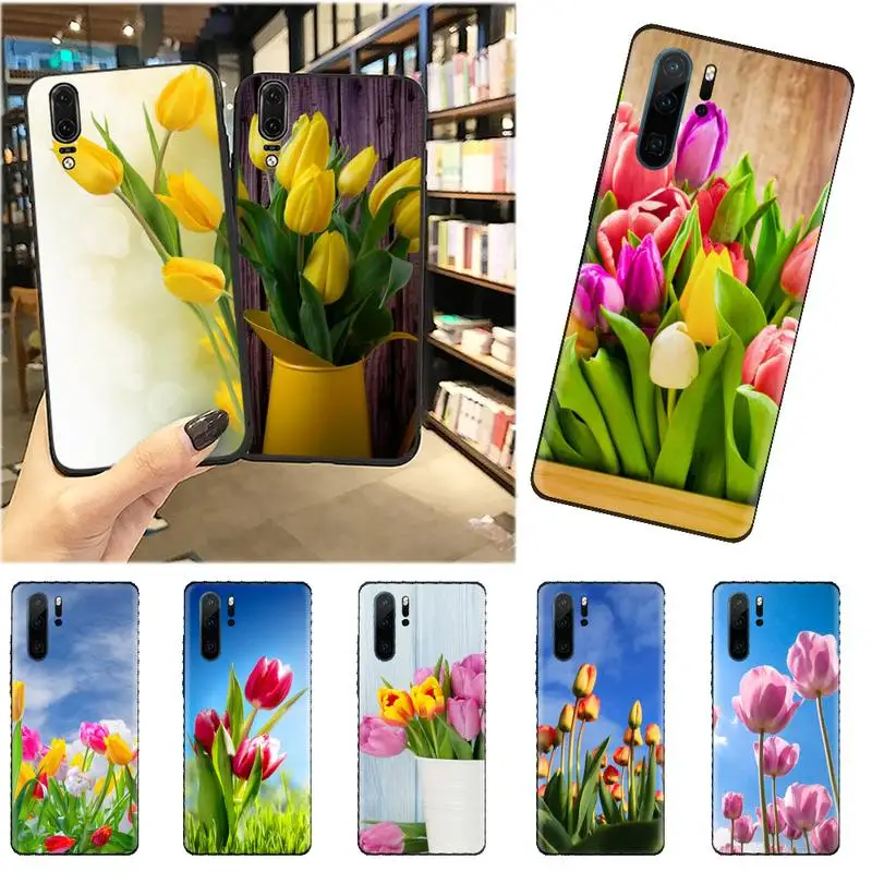 

Tulip flower Phone Case For Huawei honor Mate mate P 10 9X 10i 20 30 40 y7 pro p smart 2019 lite