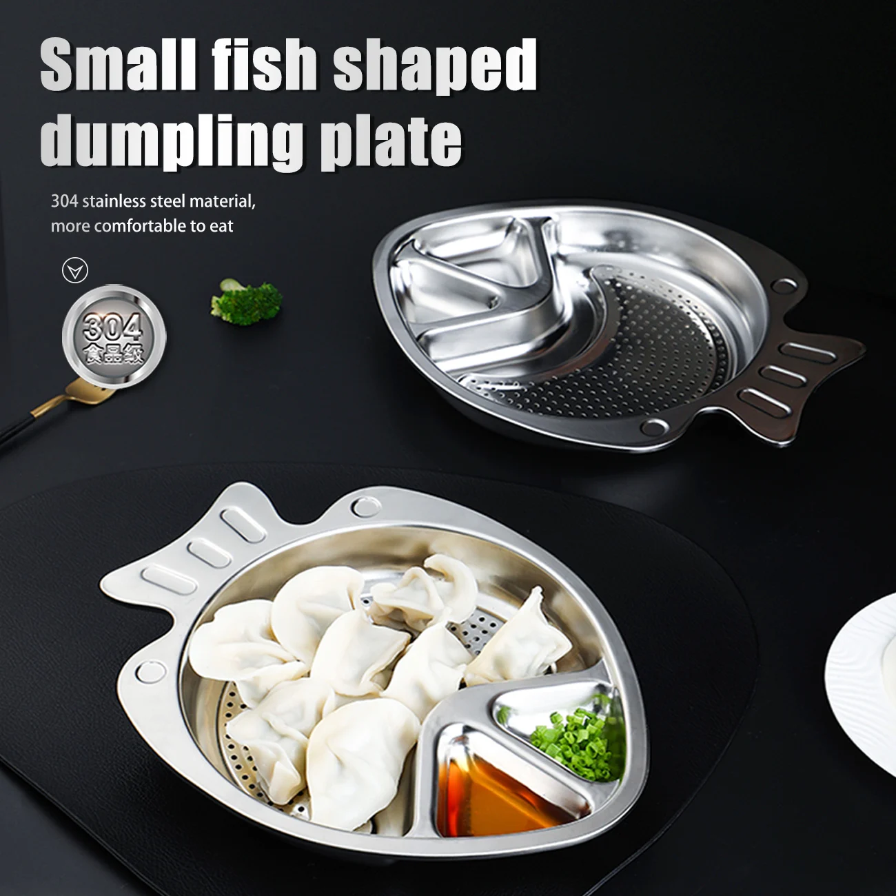 Большой Ёмкость тарелка для пельменей с уксус блюдо бытовые разделены