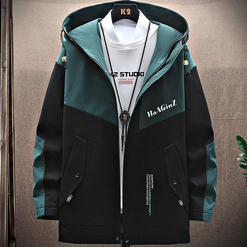 

2021New Jacket Men Zipper Brand Casual Hooded Windbreaker Fashion Men's Outwear Slim Fit Spring and Autumn High Quality 3XL