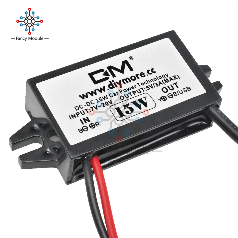 Водонепроницаемый понижающий преобразователь Micro USB 12 В 5 3 А модуль питания|dc-dc