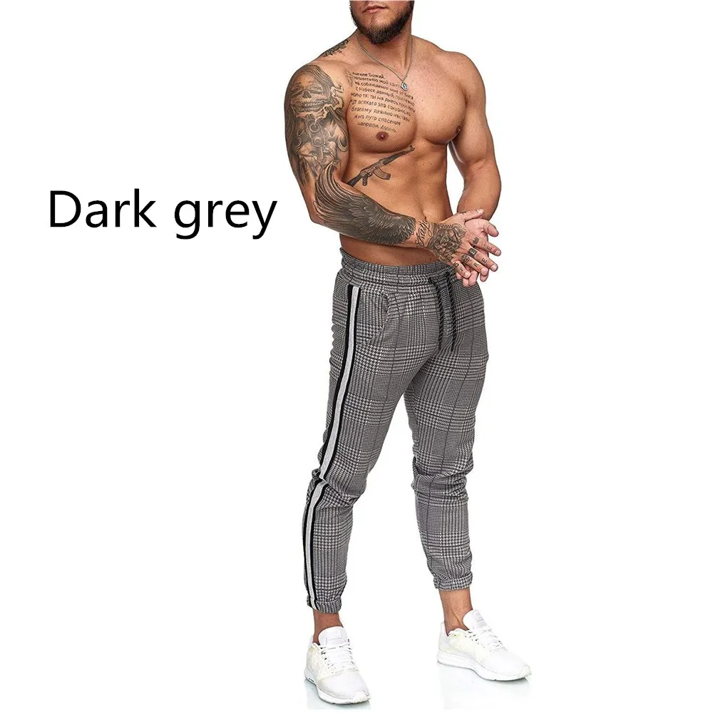 

Man New Fashion Streetwear Side Stripe Stitching Color Joggers British Style Long Pants Men Elastic Waist Multi-Pocket Long Pant