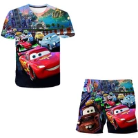 kids clothes 3d cars print suits toddler girls sets topshorts 2pcs sets sports suit casual baby sets summer t shirts and short