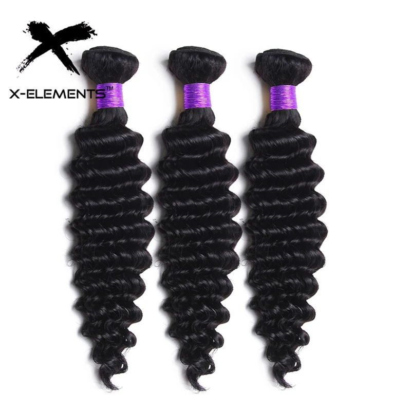 Бразильская глубокая волна волос пряди предложения 1/3/4 шт. Remy 100% натуральные