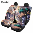 Чехлы для автомобильных сидений Upetstory для мужчин, Защитные чехлы для автомобильных сидений с принтом Аниме Boku, No My Hero, Академия, удобные эластичные чехлы