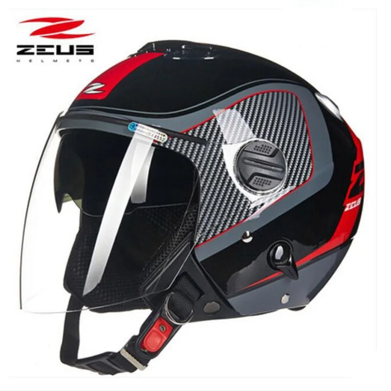 2019 Новинка ZEUS двойные линзы мотоциклетный шлем ZS-202FB ABS Половина лица 3/4 защитные