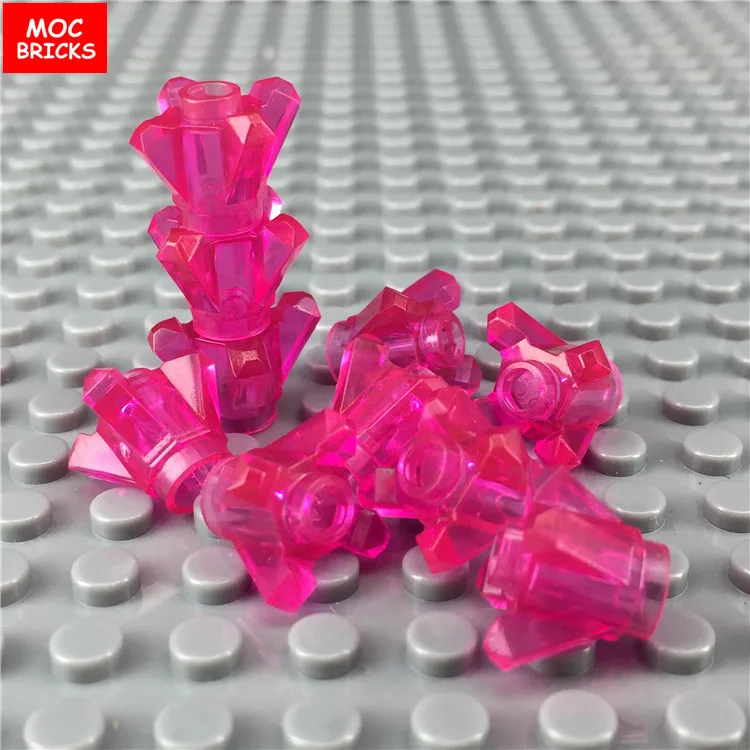 10 шт./лот MOC кирпичи Trans light Rock 1x1 кристалл 4 точки драгоценность подходит для 11127 DIY