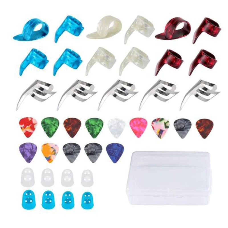 Аксессуары для гитары 17 медиаторов пальцев 20 и 8 акустической 45 шт.|Медиатор| |