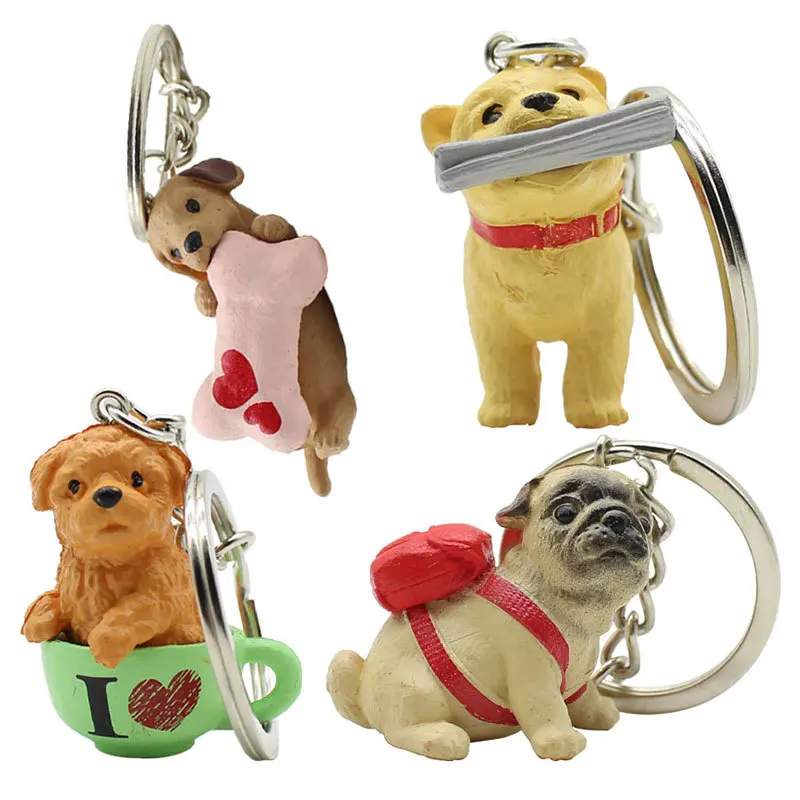 

Cartoon puppy keychain pet dog shape key chain pendant bag ornament holiday gift