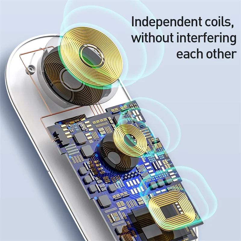 Baseus 3 в 1 Qi Беспроводное зарядное устройство для телефонов часов Pods 18 Вт 0 мощность