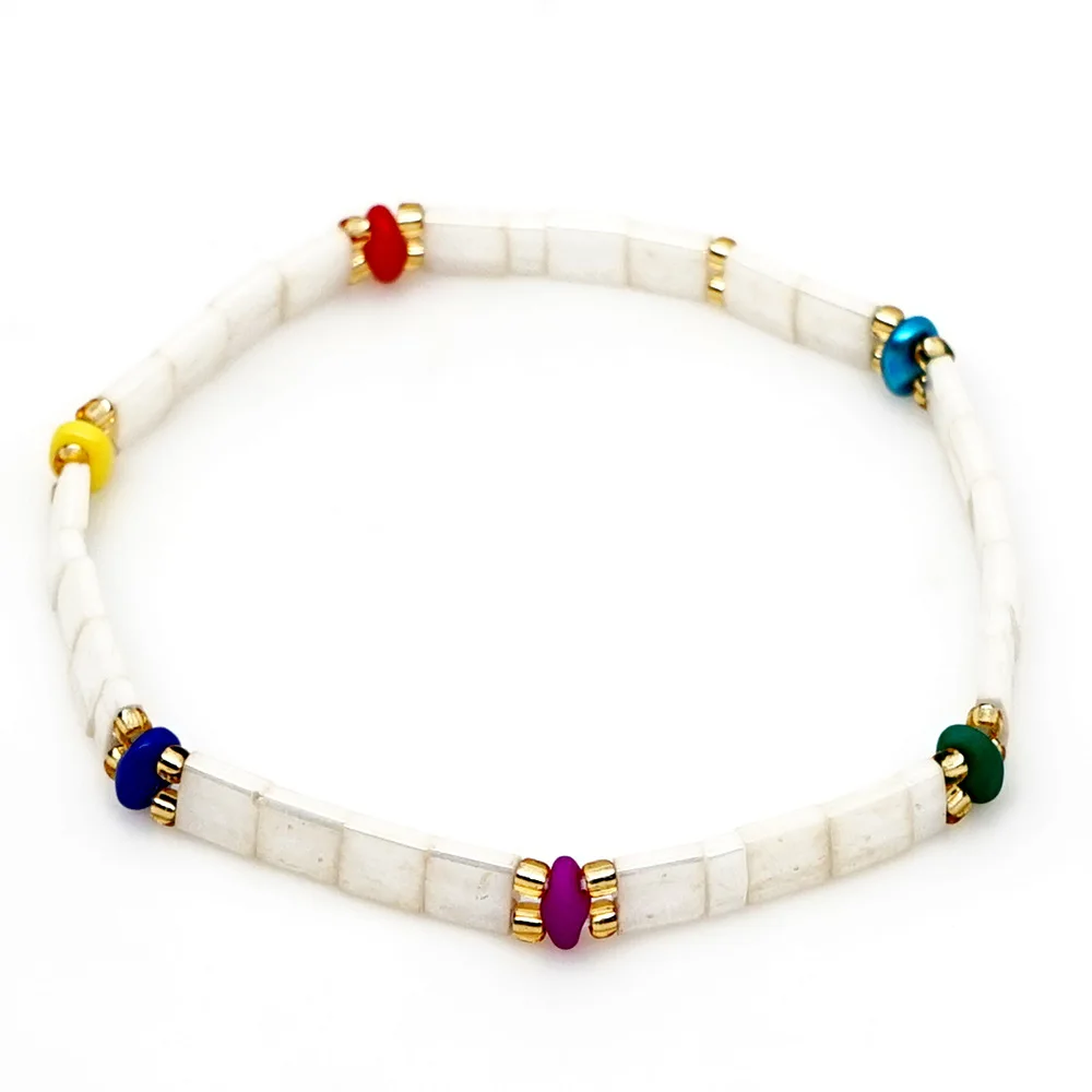 16 Богемные браслеты для женщин MIYUKI Tila бусины браслет Boho красочные Pulseira Mujer регулируемые ювелирные изделия модный подарок новинка - Окраска металла: 16