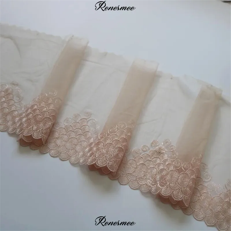 3Yd розовая ткань из кружевной сетчатой ткани кружевная Лента вышивка украшение