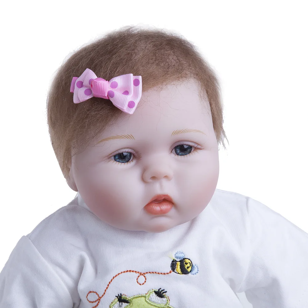 

22 Inches Cloth Body Rebirth Baby Doll 55Cm Imported Soft Vinyl Reborn Babies Doll Children Presents Playmates