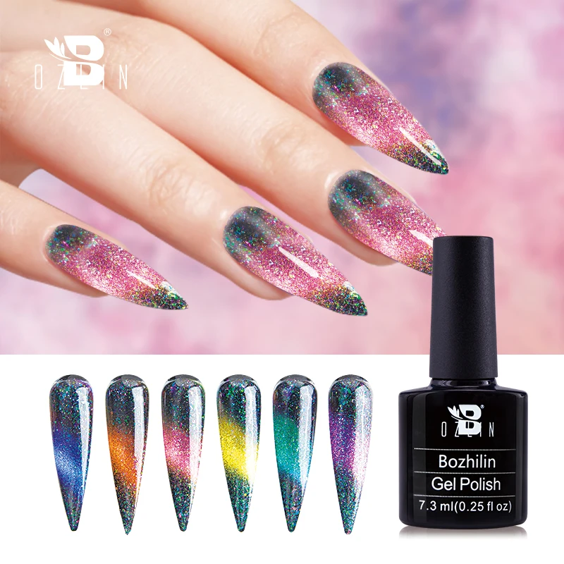 

7.3ML UV Gel Polish 6 Colors Peacock 9D Cat Eye Magnet Tool Laser Shining Nail Art Gel Varnish Long Lasting Soak Off LED UV Gel