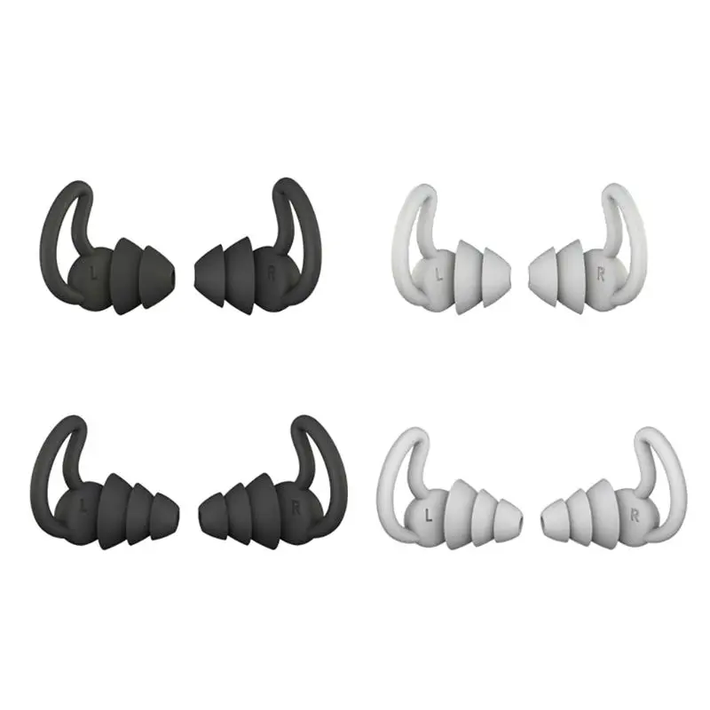 

1Pair 2/3 Layer Soft Silicone Ear Plugs Tapered Sleep Noise Reduction Earplugs Sound Insulation Ear Protector