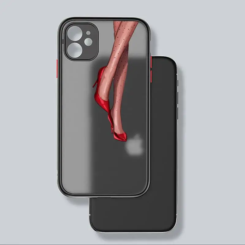 

Fashion coffee women Cover Phone Case black matte transparent For iPhone 7 8 x xs xr 11 12 pro plus mini max Clear Funda