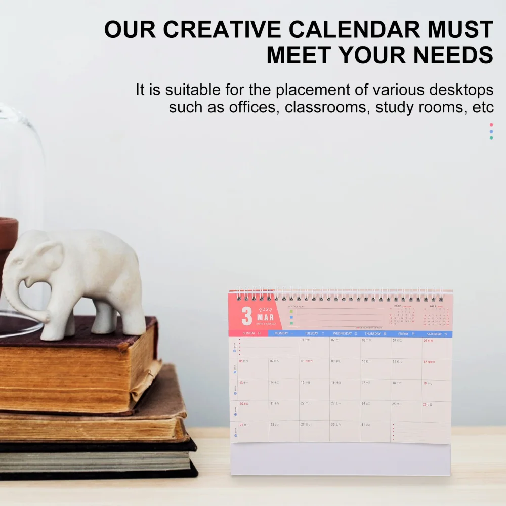 

1 Pc Desktop Decorations Desk Calendar Decoration Time Plan Calendar for Message