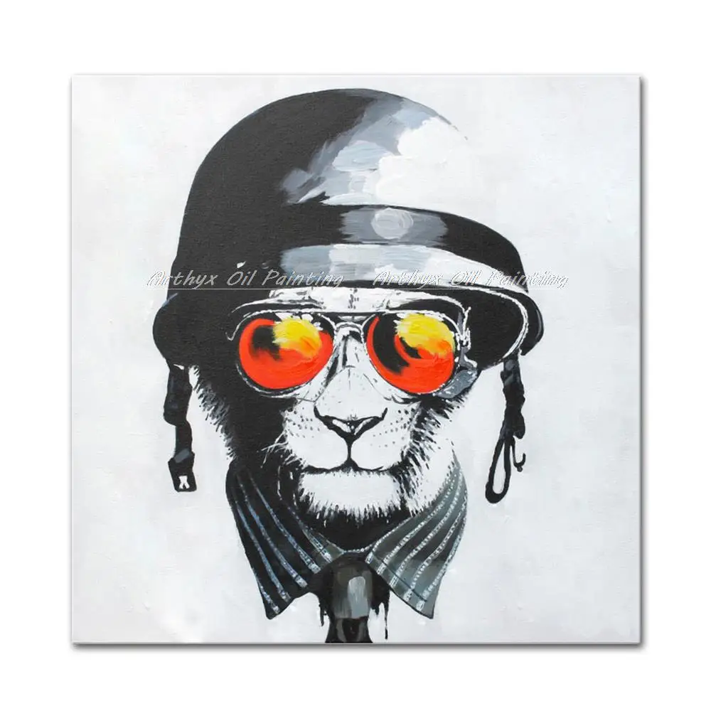 Артикс мультфильм настенные картины ручная роспись Лев животные масляная